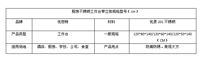 小黄片链接下载不锈钢工作台带立架规格型号
